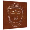 vidaXL Sodo sienos dekoracija, 55x55cm, corten plienas, Budos galva
