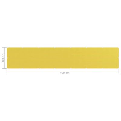 vidaXL Balkono pertvara, geltonos spalvos, 75x400cm, HDPE
