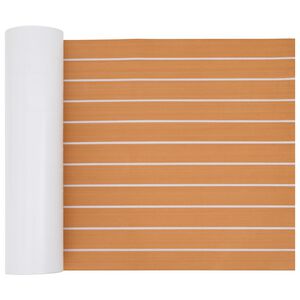 vidaXL Valties kilimėlis Dryžuotas Ruda ir balta 240 x 60 cm EVA