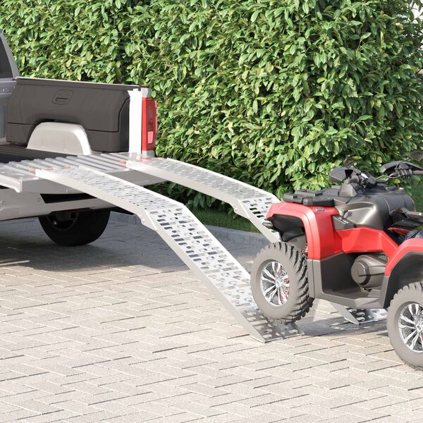 vidaXL Krovimo rampos 2 pcs Sidabro 222 x 29 x 14 cm Aliuminis