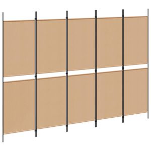 vidaXL 5-Panelis kambario skydas Smėlio 250 x 180 cm Audinys