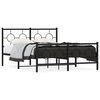 vidaXL Lovos rėmas su galvūgaliu/kojūgaliu, juodas, 135x190cm, metalas