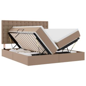 vidaXL Lova su daiktų laikymo vieta ir LED Kapučino 180 x 200 cm