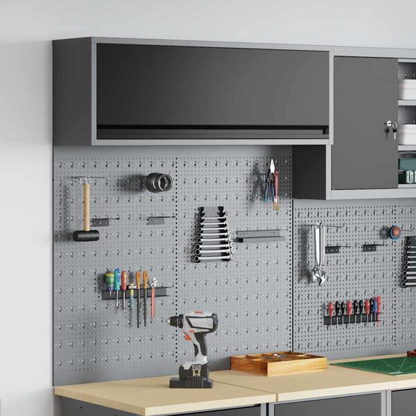 vidaXL Įrankių spinta ir pegboard rinkinys su lentyna 3 pcs Juoda