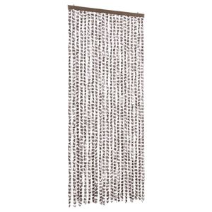 vidaXL Užuolaida nuo vabzdžių, taupe ir balta, 90x220cm, &scaron;enilis