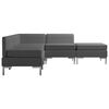 vidaXL Sofos komplektas, 5 dalių, tamsiai pilkos spalvos, audinys