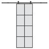 vidaXL Stumdomos durys su įrangos rinkiniu, 76x205cm, ESG ir aliuminis