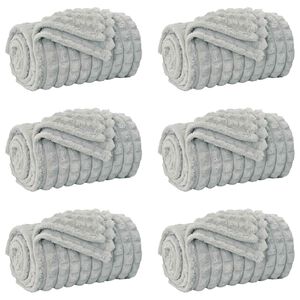 vidaXL Mesti antklodės 6 vnt. Pilka 200 x 150 cm 4.5 kg Flysas