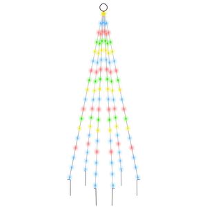 vidaXL Kalėdų eglutė ant vėliavos stiebo, 180cm, 108 spalvotos LED