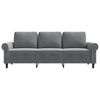 vidaXL Trivietė sofa, tamsiai pilkos spalvos, 180cm, aksomas