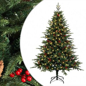 vidaXL Dirbtinė Sulankstoma Kalėdų Eglutė 120 cm 150 LED &Scaron;ilta balta