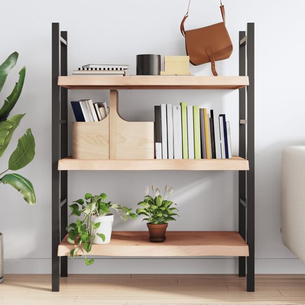 vidaXL Sieninė lentyna, 100x60x(2-6) cm, neapdorotas ąžuolo masyvas