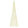 vidaXL LED Kalėdų eglutė ant vėliavos stiebo, 1534 LED, &scaron;iltai balta, 500 cm