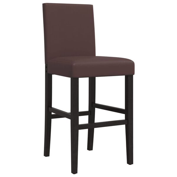 vidaXL Baro kėdės, 2vnt., kaučiukmedžio masyvas ir dirbtinė oda