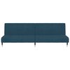 vidaXL Dvivietė sofa-lova, mėlynos spalvos, aksomas