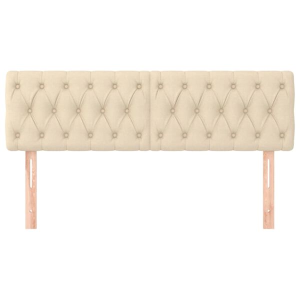 vidaXL Galvūgaliai, 2vnt., kreminės spalvos, 72x7x78/88cm, audinys