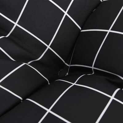 vidaXL Sodo suoliuko pagalvėlė, 110x50x7cm, audinys, juodi langeliai