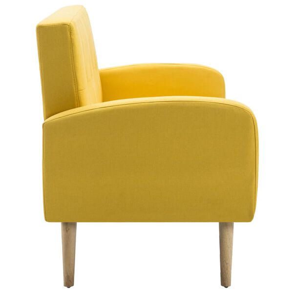 vidaXL Trivietė sofa, audinys, geltona