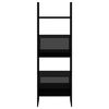 vidaXL Knygų spintelių komplektas, 4 dalių, juodas, MDP, blizgus