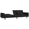 vidaXL Dvivietė sofa-lova su dvejomis pagalvėmis, juoda, aksomas