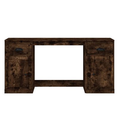 vidaXL Rašomasis stalas su spintele, dūminio ąžuolo, apdirbta mediena