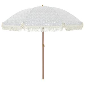 vidaXL Paplūdimio skėčius Pilka ir balta 205 x 205 x 210 cm
