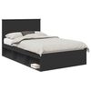 vidaXL Lovos rėmas su stalčių Juoda 135 x 190 cm Kietos pu&scaron;ies mediena