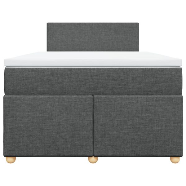 vidaXL Lova su spyruoklėmis ir čiužiniu, pilka, 120x190cm, audinys