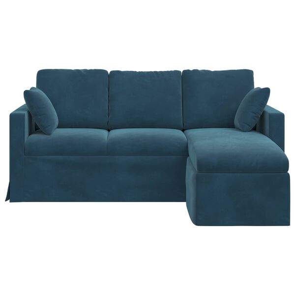 vidaXL Sofa Mėlyna Bendri matmenys: 178 x 134 cm (P X G x A) Aksomas