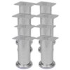 vidaXL Apvalios sofos kojelės, 8 vnt., chromas, 120 mm (2x242158)