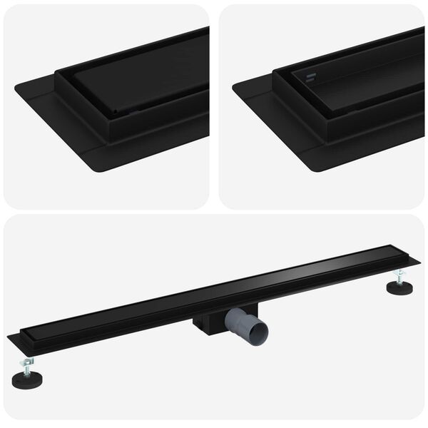 vidaXL 2 viename du&scaron;o nutekėjimas Juoda 100 cm