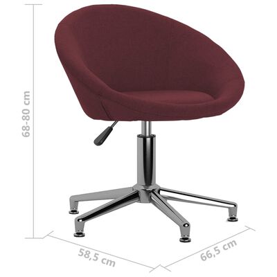 vidaXL Pasukamos valgomojo kėdės, 2vnt., violetinės spalvos, audinys