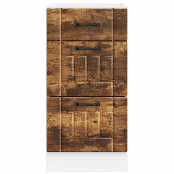 vidaXL Virtuvės spintelė, Lucca, dūminio ąžuolo, apdirbta mediena