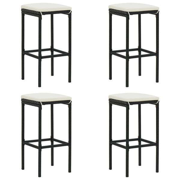 vidaXL Sodo komplektas su pagalvėmis, 5 dalių, juodas, poliratanas