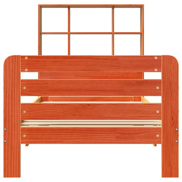 vidaXL Lovos rėmas be čiužinio, va&scaron;ko ruda, 90x190cm, pu&scaron;is