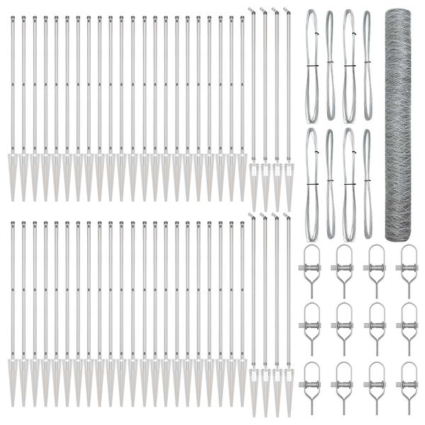 vidaXL Tvorelės stulpas Sidabro 100 x 1,2 m (36 mm tinklelis) Plienas