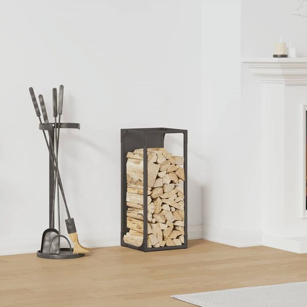 vidaXL Malkų lentyna Juoda 25x25x60 cm &Scaron;altai valcuotas plienas