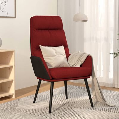 vidaXL Poilsio kėdė, raudonojo vyno spalvos, audinys