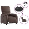 vidaXL Elektrinis atlo&scaron;iamas krėslas, rudos spalvos, dirbtinė oda