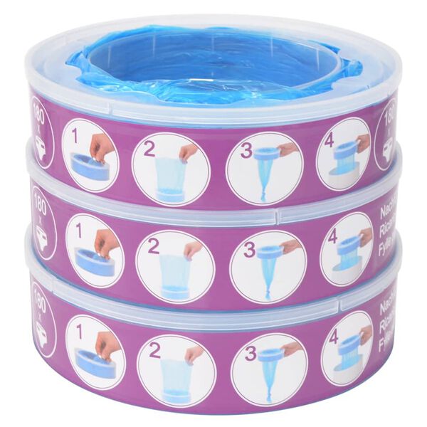 vidaXL Angelcare Diaper Genie papildymo kasetės, 3 vnt.