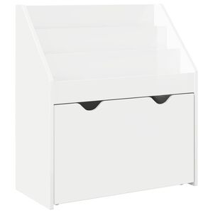 vidaXL Vaikų knygų lentyna Auk&scaron;tai blizganti balta 60 x 29,5 x 69 cm