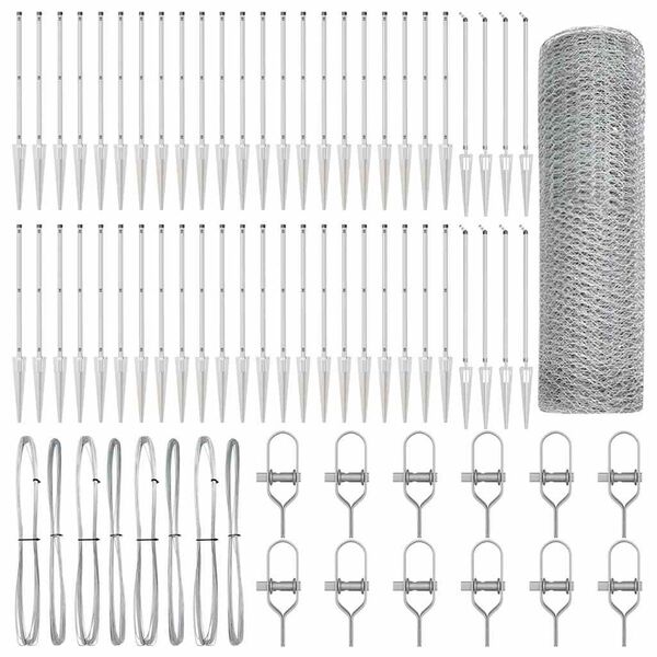 vidaXL Tvorelės stulpas Sidabro 100 x 0,4 m (13 mm tinklelis) Plienas