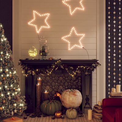vidaXL Kalėdinė dekoracija žvaigždė su 48 šiltomis baltomis LED, 56cm