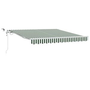vidaXL I&scaron;traukiama markizė Žalia ir balta 350 x 250 cm Poliesteris