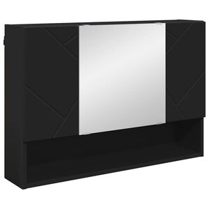 vidaXL Veidrodžio spinta Juoda 80 x 17 x 55 cm Apdirbta mediena
