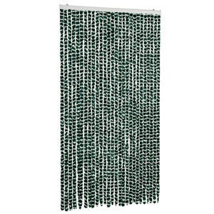 vidaXL Užuolaida nuo musių, žalia ir balta, 118x220cm, &scaron;enilis
