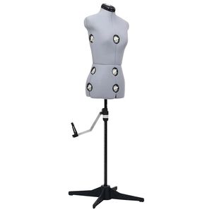 vidaXL Reguliuojamas manekenas, pilkas, moteri&scaron;kas, S/33-40 dydžio