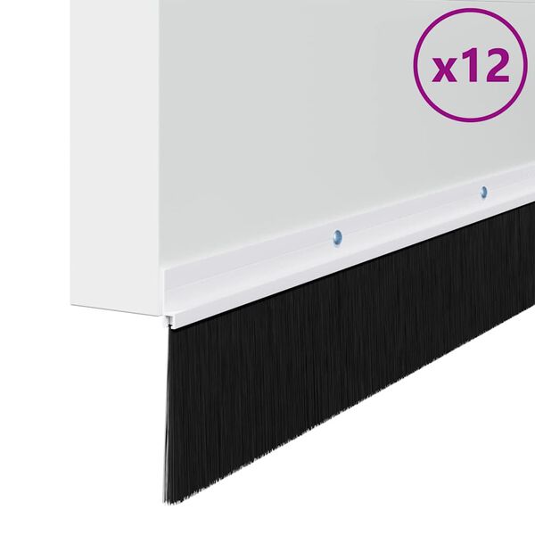 vidaXL Sukabinamų durų &scaron;epetėlių sandarikliai 12 pcs Balta 100 cm