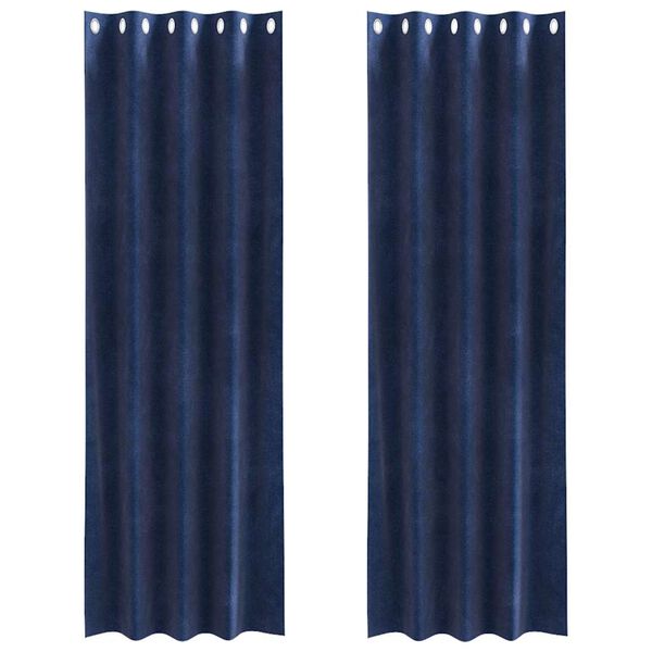 vidaXL Užtemdymo užuolaidos 2 pcs Tamsiai mėlyna 140 x 260 cm Aksomas
