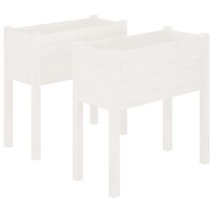 vidaXL Sodo loveliai, 2vnt., balti, 70x31x70cm, pu&scaron;ies masyvas